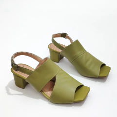 Sandália Feminina em Couro Verde - 13331 - comprar online