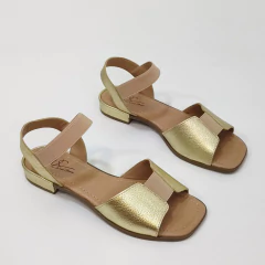 Sandália Feminina em Couro Dourada - 13276 - comprar online