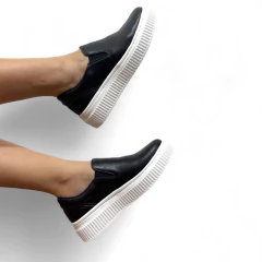 Slip On Couro Preto - 13785 - West Shoes