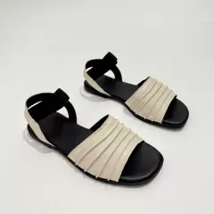 Sandália em Couro Off White Elástico - 13631 na internet