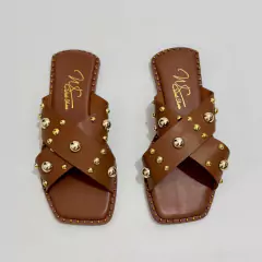 Sandália Rasteira Caramelo Spike - 13685 - comprar online