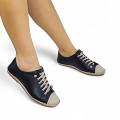 Tênis Feminino em Couro Preto 10070 - comprar online
