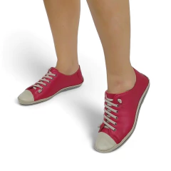 Tênis em Couro Vermelho - 10092 - loja online