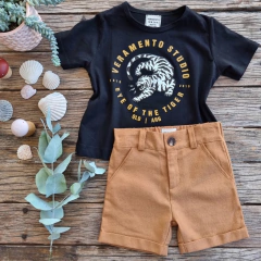 BERMUDA AGUS CAMEL LINO - Pinina Kids Boutique