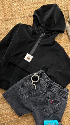 BUZO FRONT ANORAK NEGRO - comprar online