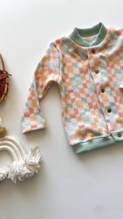 CARDIGAN MAVI ESTAMPADO - Pinina Kids Boutique