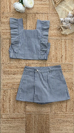 TOP COCÓ VOLADO RAYADO FINO GRIS - comprar online