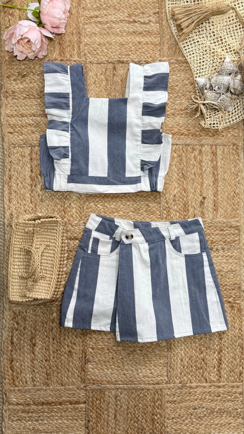 SET COCÓ RAYA ANCHA GRIS Y BLANCA - comprar online