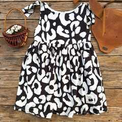 VESTIDO SANTORINI ANIMAL PRINT NEGRO