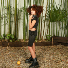 BIKER OLIVIA NEGRA BRILLO