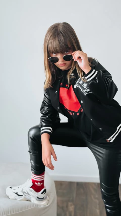 BOMBER UNIVERSITY NEGRO FOIL - Pinina Kids Boutique