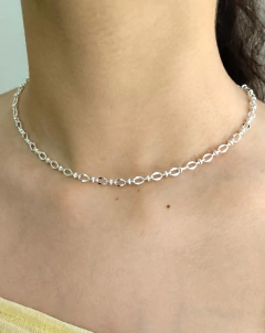 Collar eslabones Nuria acero blanco - comprar online