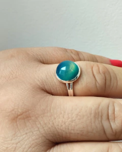 Anillo ágata turquesa regulable