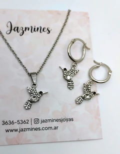 Conjunto collar + aros colibrí - comprar online