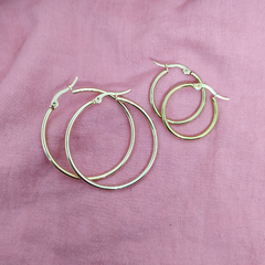 Argollas clásicas acero dorado
