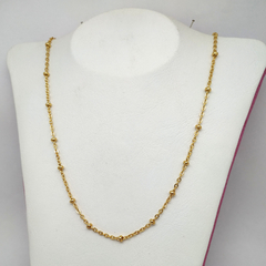 Cadena espejito con bolitas acero dorado