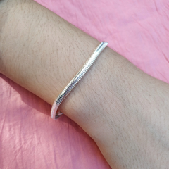 Pulsera plana acero blanco