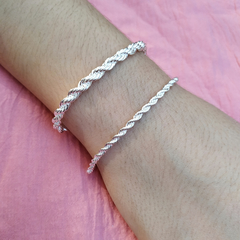Pulsera soga acero blanco