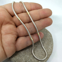 Plata 925 con oro double cadena Clapton 60cm - comprar online