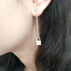 Aros candado colgantes (par) acero blanco