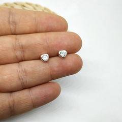 Plata 925 aros corazón cubic blanco - comprar online