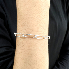 Pulsera facetada brillante acero blanco - comprar online