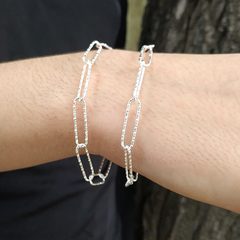 Pulsera facetada brillante acero blanco