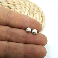 Plata 925 Aros media esfera esmerilado 6mm