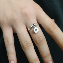 Plata 925 Anillo con inicial colgante personalizado - comprar online