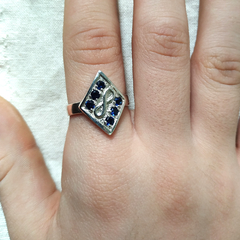 Plata 925 Anillo rombo con infinito y cubics - comprar online