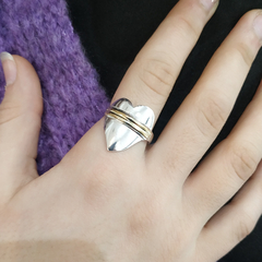 Plata 925 Anillo irregular con aplique oro Mod54
