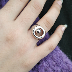 Plata 925 Anillo tipo sello con esfera Mod53