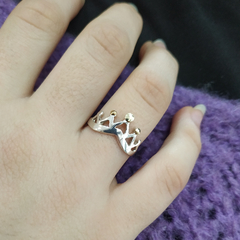 Plata 925 Anillo coronita con oro Mod43