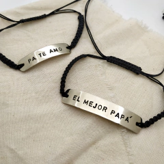 Pulsera grabado personalizado macramé en internet
