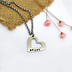 Dije corazón grabado personalizado (no incluye cadena)