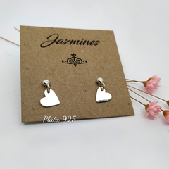 Plata 925 Aros corazoncito colgante