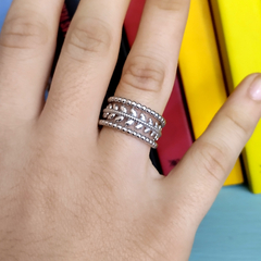Anillo abierto hojitas