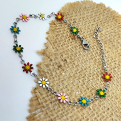 Pulsera flores esmaltadas