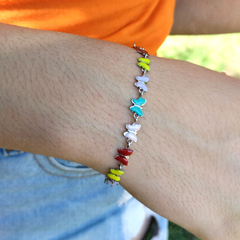 Pulsera mariposas esmaltadas multicolor