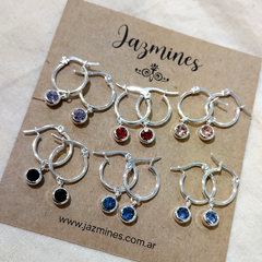 Argollas con dije Susanito colgante acero blanco - comprar online