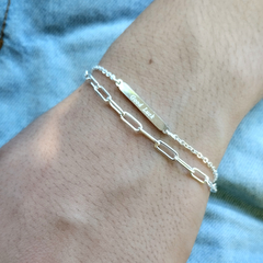 Pulsera doble Good Luck acero blanco