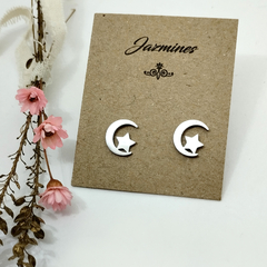 Aros pasantes luna y estrella