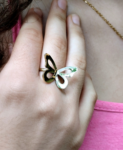 Bronce Anillo mariposa