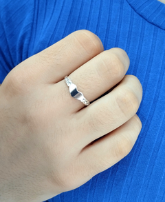 Anillo corazón con cubics acero blanco - comprar online