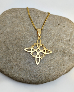 Dije nudo de bruja (no incluye cadena) acero dorado