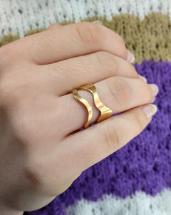 Anillo Mumi acero dorado