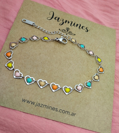 Pulsera corazones esmaltados