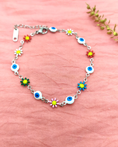 Pulsera Flores y ojitos - comprar online