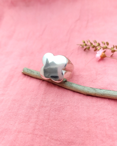 Plata 925 Anillo Flor espejada