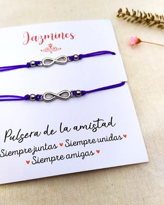 Par de pulseras hilo mini infinito para compartir - Jazmines